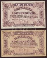 1946. 100.000AP 2klf variáns: fő típus + fehér vízjel nélküli papír T:I