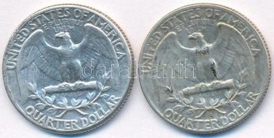 Amerikai Egyesült Államok 1961-1963D 1/4$ Ag "Washington" (2xklf) T:2,2- kis patina
USA 1...