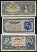 1945-46. 100.000P-1000.000P (5klf) bankjegy T:I,I-