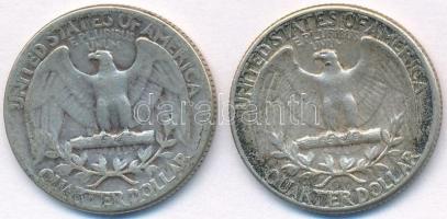 Amerikai Egyesült Államok 1948-1964. 1/4$ Ag "Washington" (2xklf) T:2,2- patina
USA 1948-...