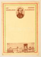 1941 Gróf Széchényi István (1791-1860) születésének 150. évfordulójára kiadott emléklap, a lap alján a Lánchíddal, a hátoldala maszatos.