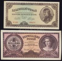 1945-46. 100.000P-1000.000P (5klf) bankjegy T:I,I-