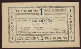 Sárospatak 1919. 1K sorszám bélyegző és aláírás nélkül T: I