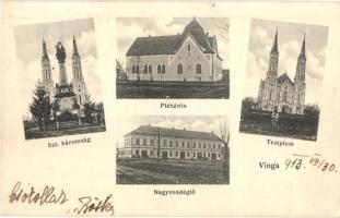 Vinga, Templom, plébánia, nagyvendéglő, kiadja Irsa Dániel / church, rectory, hotel