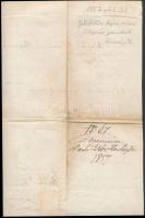 1857 Házasságba-egyezési nyilatkozat, Cegléd, 6kr okmánybélyeggel, aláírásokkal, hajtásokkal