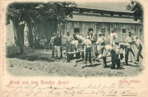 1899 Brucker Lager, Grosse Wäsche / Laktanya ruháikat mosó katonákkal / barracks with soldiers washing their clothes