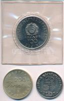 1980. 100Ft Ni "Szovjet-magyar közös űrrepülés" plasztiktokban + 1985. 20Ft Cu-Ni "FA...