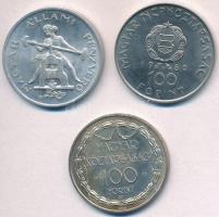 1980. 100Ft Ni "Szovjet-magyar közös űrrepülés" + 1990. 100Ft Cu-Ni "200 éves a hivat...