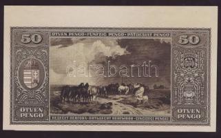 1945. 50P csak hátlapi nyomat felső ívszéllel T:I