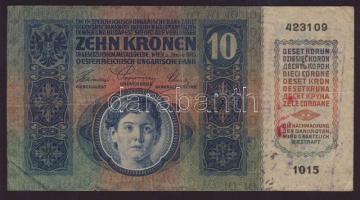 1915. 10K lila "Uprava Grada-Subotica 1919" szerb ellenbélyegzővel T:II