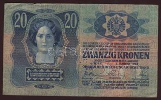 1913. 20K lila "Uprava Grada-Subotica 1919" szerb ellenbélyegzővel T:II-