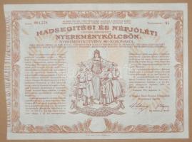 1917. Hadsegítési és Népjóléti nyereménykölcsön 40K-ról