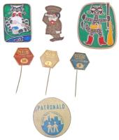 7db-os vegyes jelvény és kitűző tétel, közte DN "MÉH gyűjtésért" kitűző (3xklf) I., II. és III. helyezett részére T:2