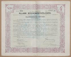 1941. Állami nyereménykölcsön-Államadóssági kötvény 50P-ről, szelvényekkel