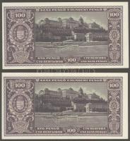 1945. 100P (5x) "N" feletti pont színes ceruzával eltüntetve (hamisítványok) + 1db főtípus...