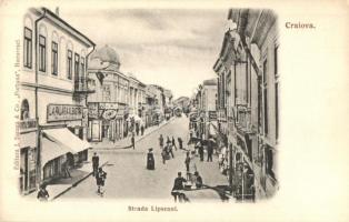 Craiova, Strada Lipscani, A. Landaus La Palaria Albastra / sttreet view, shops
