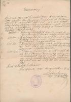 1921 Ráckevei Római Katholikus Plébánia elismervénye, az átvett 2600 korona ügyében, pecséttel, aláí...