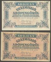 1946. 100.000.000AP 2klf variáns fehér, ill. színes papíron T:II