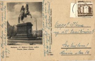 Budapest, Gellért szobor és II. Rákóczi Ferenc lovas szobra - 2 db képeslap / 2 postcards