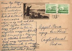Budapest, Gellért szobor és II. Rákóczi Ferenc lovas szobra - 2 db képeslap / 2 postcards