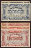 1946. Adópengő tétel 10.000AP (5x) variánsokkal, 50.000AP (3x), 100.000AP (5x) variánsokkal, 500.000...