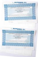 Budapest 1992. "Kontrax Irodatechnikai Részvénytársaság" részvénye 1000Ft értékben, szelvényekkel (2x) T:I-