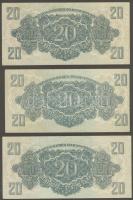 1944. "V.H."-tétel 1P (3x), 1P kis hátoldali méret (2x), 2P (1x), 20P (5x), 100P (4x) T:I-...