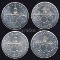 1992. 200Ft Ag (7x) "MNB" + 1993. 200Ft Ag (4x) "MNB" + 1994. 200Ft Ag (5x) &quo...