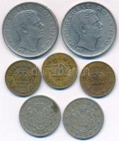Románia 1924. 1L Cu-Ni (2x) + 1938-1941. 1L Ni-sárgaréz (3x) közte 2db klf + 1943-1944. 100L Ni borí...