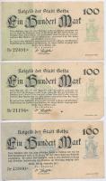 Németország / Weimari Köztársaság / Gotha 1922. 100M (10x) két klf változat T:III Germany / Weimar Republic / Gotha 1922. 100 Mark (10x) two different types C:F