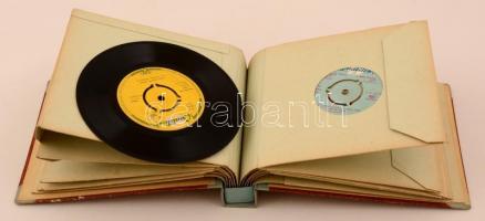 cca 1960 12 db. bakelit kislemez (Táncdalfesztivál, Illés, Koltai-Papp Együttes...stb), félvászon mappában.