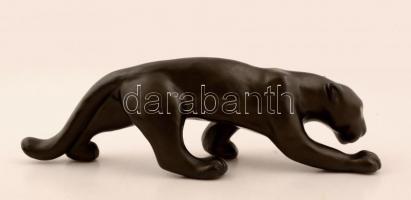 Párduc, festett mázas kerámia, hibátlan, h:33 cm, m:10 cm