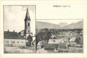 Pribilina, Pribylina; templom, látkép / church, panorama (vágott / cut)