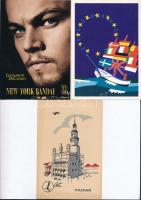 97 db MODERN magyar és külföldi motívumos és városképes lap; művész, reklám / 97 modern Hungrian and...