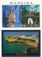33 db MODERN portugál városképes lap; Madeira, Algarve / 33 modern Portugese town-view postcards