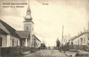 Kápolnokmonostor, Copalnic-Manastur; Fő utca, templom / main street, church (EK)