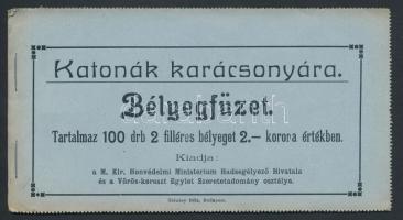 1915 Katonák Karácsonyára 2f segélybélyeg 100 db-ot tartalmazó teljes füzet