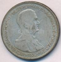 1930. 5P Ag "Horthy jobbra" T:3 erős patina