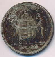 1930. 5P Ag "Horthy jobbra" T:3 erős patina