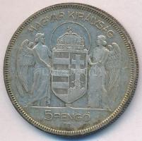1930. 5P Ag "Horthy jobbra" T:2-,3 patina