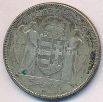 1930. 5P Ag "Horthy jobbra" T:3 erős patina