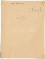 cca 1933 Kinszki Imre (1901-1945): Water, aláírt és pecséttel jelzett vintage fotóművészeti alkotás,...