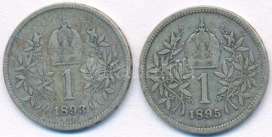 Ausztria 1893-1895. 1K Ag "Ferenc József" (2x) T:2-,3
Austria 1893-1895. 1 Corona Ag &quo...