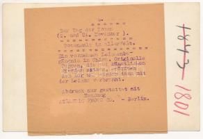 cca 1930 Halottkultusz Kínában, németül feliratozott fénykép, 10x16,5 cm