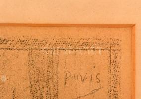 Pierre Puvis de Chavannes (1824-1898):  La toilette. Litográfia, papír, jelzett a litón,  üvegezett ...