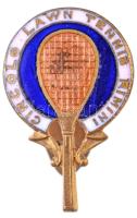 Olaszország DN "Circolo Lawn Tennis Rimini" zománcozott fém gomblyukjelvény, hátoldalán "DONZELLI MILANO" gyártói jelzéssel (15x24mm) T:2 Italy ND "Circolo Lawn Tennis Rimini" enamelled metal buttonhole badge with "DONZELLI MILANO" makers mark on back (15x24mm) C:XF