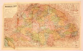 cca 1930 Magyarország térképe a trianoni határok feltüntetésével 70x43 cm