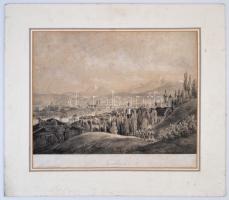 1852 Innsbruck nagyméretű kőnyomat / Innsbruck large lithography (Alex Kaiser) 42x37 cm in paspartu