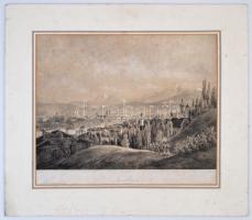 1852 Innsbruck nagyméretű kőnyomat / Innsbruck large lithography (Alex Kaiser) 42x37 cm in paspartu