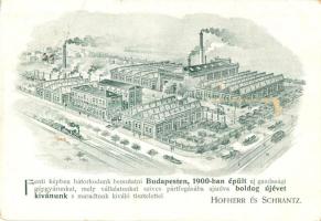 Budapest XIX. Kispest, Hofherr és Schrantz gépgyár, reklámlap (EB)